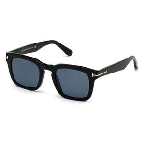 Tom Ford FT 0751 Dax 01V Shiny Black / Polarized Blue Lenses